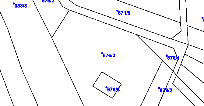 Parcela st. 676/3 v KÚ Ostrovačice, Katastrální mapa