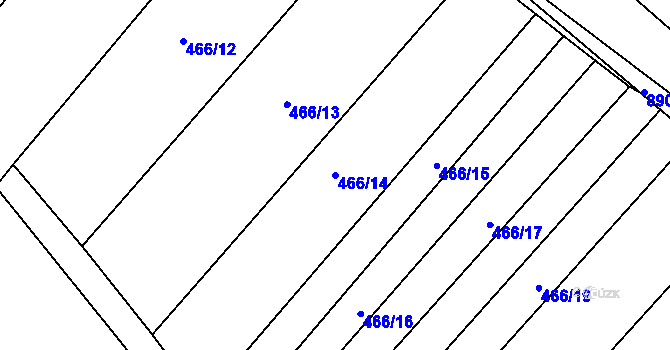 Parcela st. 466/14 v KÚ Ostrovačice, Katastrální mapa