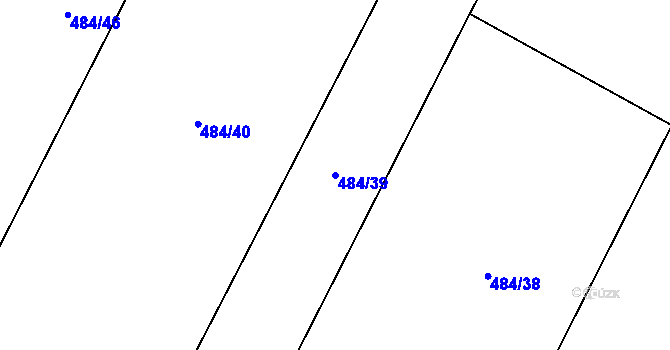 Parcela st. 484/39 v KÚ Ostrovačice, Katastrální mapa
