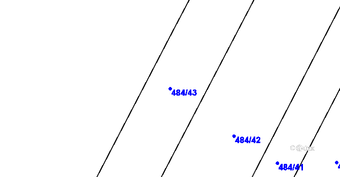 Parcela st. 484/43 v KÚ Ostrovačice, Katastrální mapa