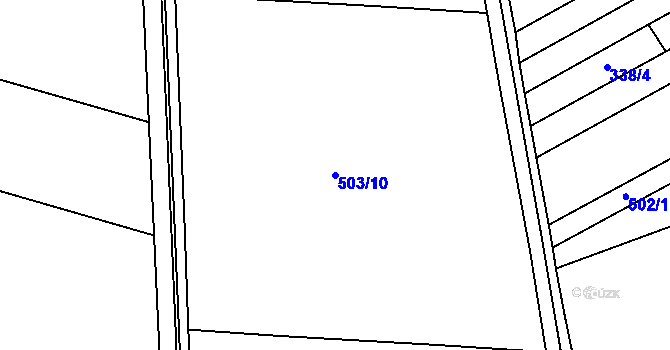 Parcela st. 503/10 v KÚ Ostrovačice, Katastrální mapa