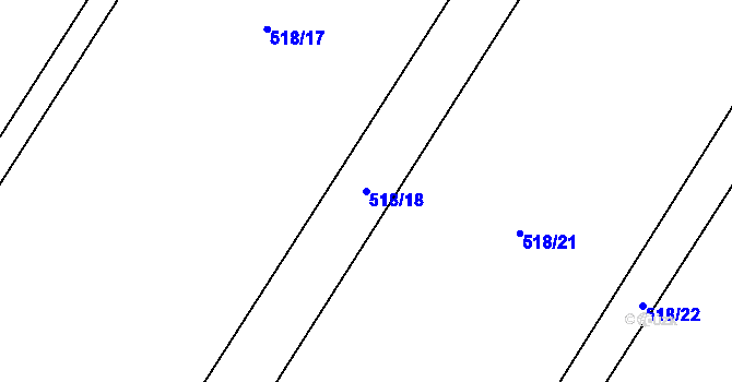 Parcela st. 518/18 v KÚ Ostrovačice, Katastrální mapa