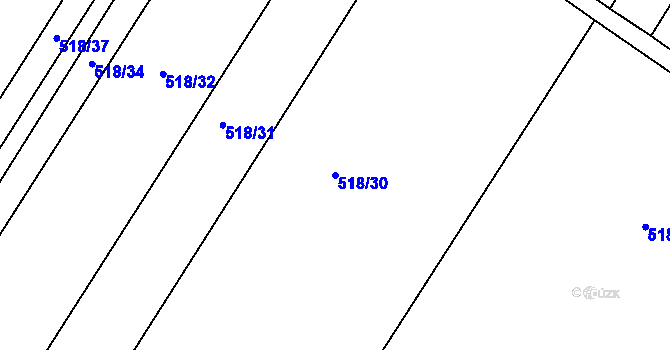 Parcela st. 518/30 v KÚ Ostrovačice, Katastrální mapa