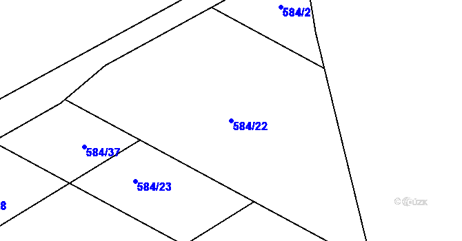 Parcela st. 584/22 v KÚ Ostrovačice, Katastrální mapa