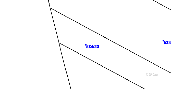 Parcela st. 584/33 v KÚ Ostrovačice, Katastrální mapa