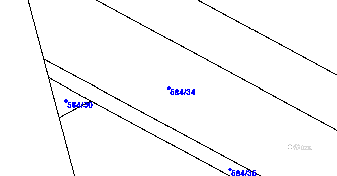 Parcela st. 584/34 v KÚ Ostrovačice, Katastrální mapa