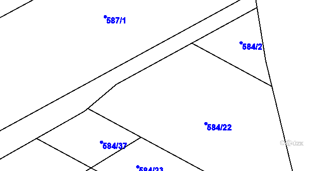 Parcela st. 584/36 v KÚ Ostrovačice, Katastrální mapa