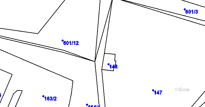 Parcela st. 601/63 v KÚ Ostrovačice, Katastrální mapa
