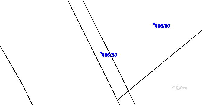 Parcela st. 606/38 v KÚ Ostrovačice, Katastrální mapa