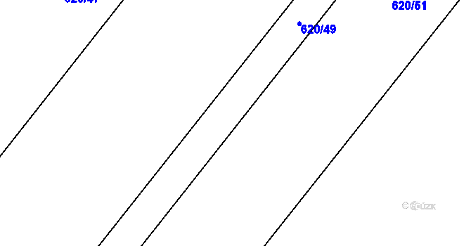 Parcela st. 620/50 v KÚ Ostrovačice, Katastrální mapa