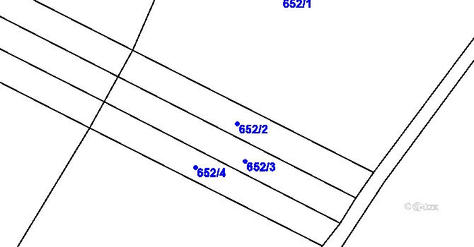 Parcela st. 652/2 v KÚ Ostrovačice, Katastrální mapa