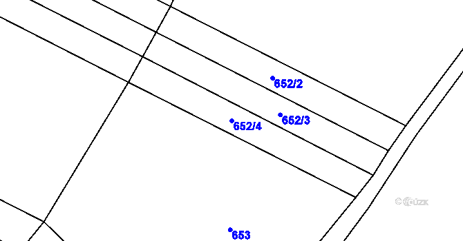 Parcela st. 652/4 v KÚ Ostrovačice, Katastrální mapa