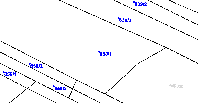 Parcela st. 658/1 v KÚ Ostrovačice, Katastrální mapa