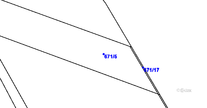 Parcela st. 671/5 v KÚ Ostrovačice, Katastrální mapa