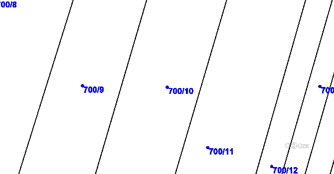 Parcela st. 700/10 v KÚ Ostrovačice, Katastrální mapa