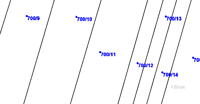 Parcela st. 700/11 v KÚ Ostrovačice, Katastrální mapa