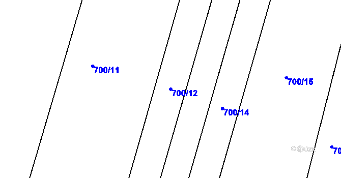 Parcela st. 700/12 v KÚ Ostrovačice, Katastrální mapa