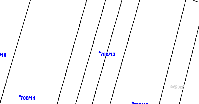 Parcela st. 700/13 v KÚ Ostrovačice, Katastrální mapa