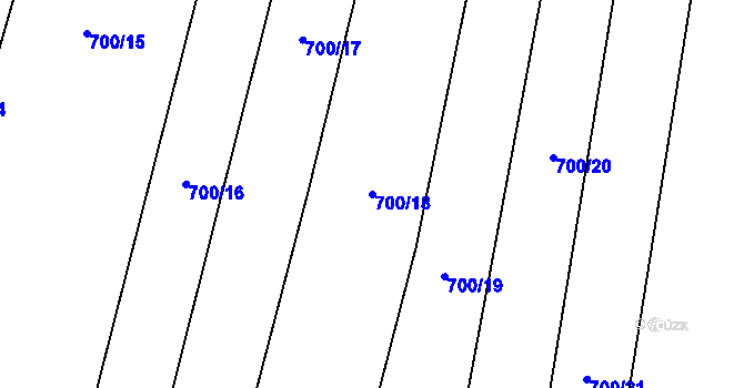Parcela st. 700/18 v KÚ Ostrovačice, Katastrální mapa