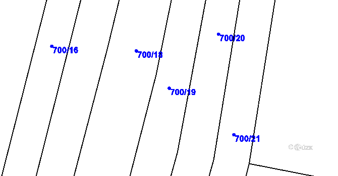 Parcela st. 700/19 v KÚ Ostrovačice, Katastrální mapa