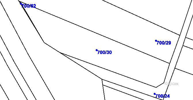 Parcela st. 700/30 v KÚ Ostrovačice, Katastrální mapa