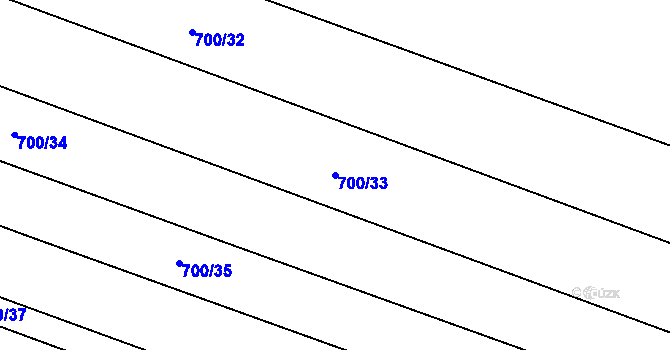 Parcela st. 700/33 v KÚ Ostrovačice, Katastrální mapa