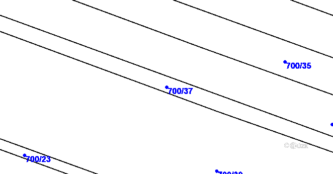 Parcela st. 700/37 v KÚ Ostrovačice, Katastrální mapa