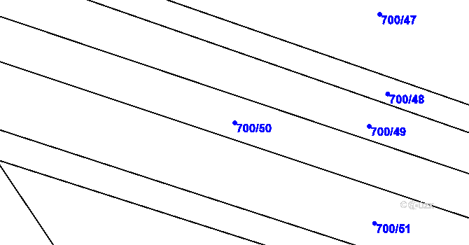 Parcela st. 700/50 v KÚ Ostrovačice, Katastrální mapa