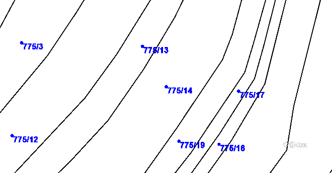 Parcela st. 775/14 v KÚ Ostrovačice, Katastrální mapa