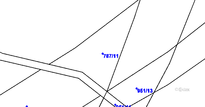 Parcela st. 787/11 v KÚ Ostrovačice, Katastrální mapa