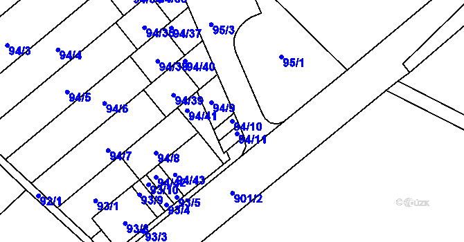 Parcela st. 94/10 v KÚ Ostrovačice, Katastrální mapa