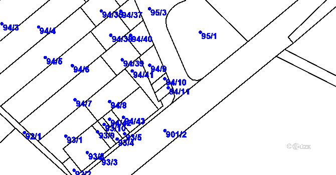 Parcela st. 94/11 v KÚ Ostrovačice, Katastrální mapa