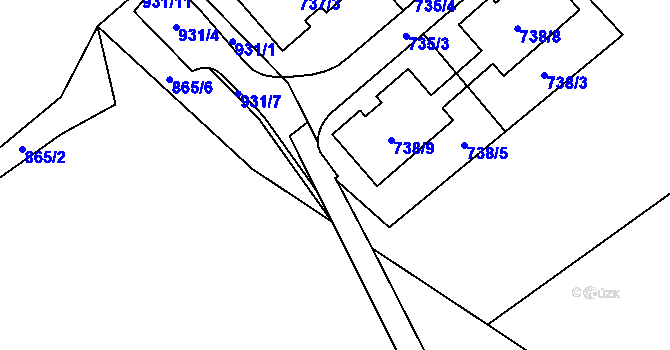 Parcela st. 738/10 v KÚ Ostrovačice, Katastrální mapa