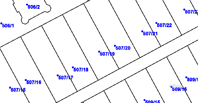Parcela st. 507/19 v KÚ Ostrovačice, Katastrální mapa