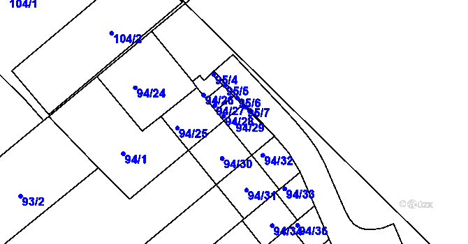 Parcela st. 94/29 v KÚ Ostrovačice, Katastrální mapa