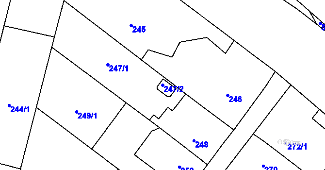 Parcela st. 247/2 v KÚ Ostrovačice, Katastrální mapa