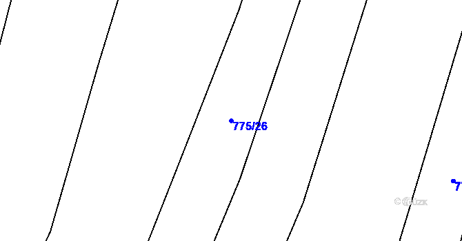 Parcela st. 775/26 v KÚ Ostrovačice, Katastrální mapa