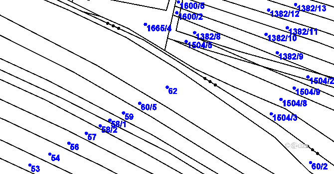 Parcela st. 62 v KÚ Ostrovánky, Katastrální mapa