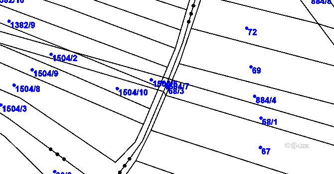 Parcela st. 68/3 v KÚ Ostrovánky, Katastrální mapa