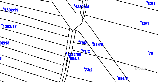 Parcela st. 78/2 v KÚ Ostrovánky, Katastrální mapa