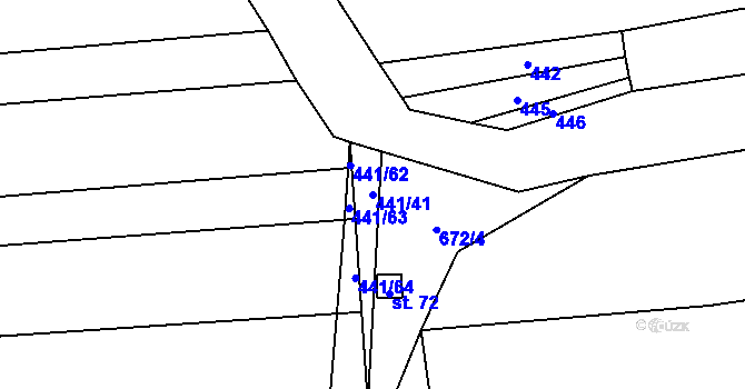 Parcela st. 441/41 v KÚ Ostrovánky, Katastrální mapa