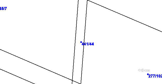 Parcela st. 441/44 v KÚ Ostrovánky, Katastrální mapa