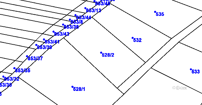 Parcela st. 528/2 v KÚ Ostrovánky, Katastrální mapa