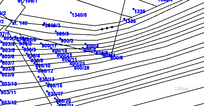 Parcela st. 800/7 v KÚ Ostrovánky, Katastrální mapa
