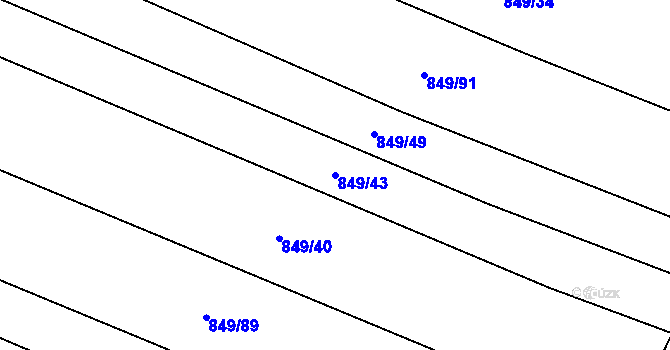 Parcela st. 849/43 v KÚ Ostrovánky, Katastrální mapa