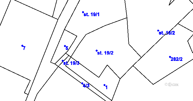 Parcela st. 19/2 v KÚ Dědovice, Katastrální mapa
