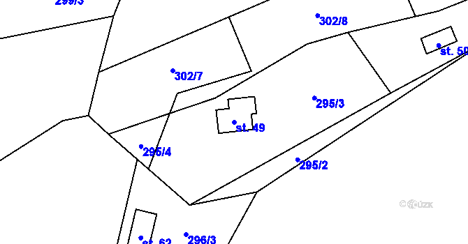 Parcela st. 49 v KÚ Dědovice, Katastrální mapa