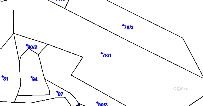 Parcela st. 78/1 v KÚ Dědovice, Katastrální mapa