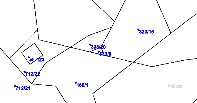 Parcela st. 333/6 v KÚ Dědovice, Katastrální mapa