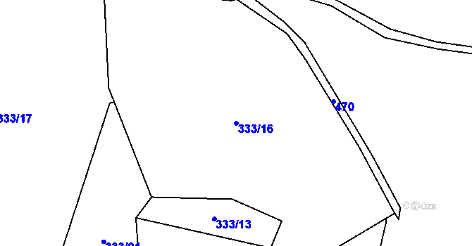 Parcela st. 333/16 v KÚ Dědovice, Katastrální mapa